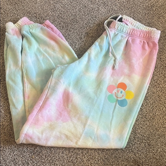 Pacsun tie dye flower power sweat pants small - Picture 1 of 4